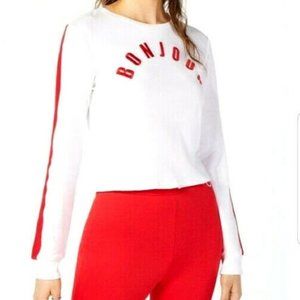 Project 28 NYC [XL] White Red Crewneck Bonjour Top